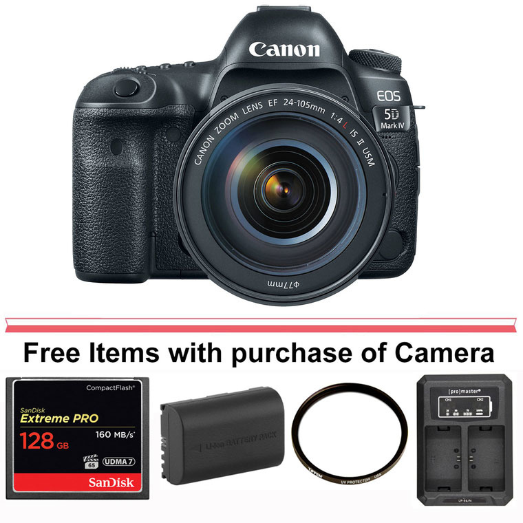 Canon EOS 5D Mark IV Digital SLR Camera with 24-105mm Lens  