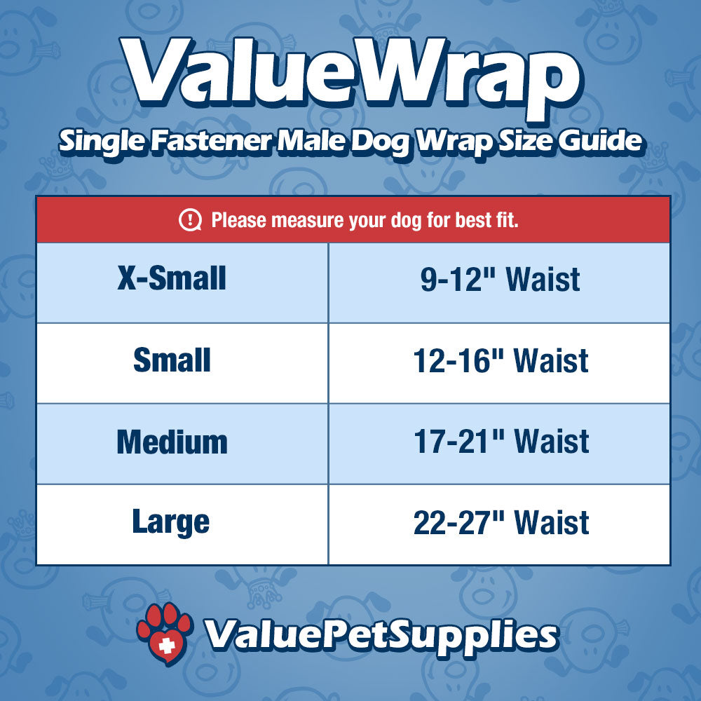 NEW- ValueWrap Male Wraps, Disposable Dog Diapers, 1-Tab Large, Lavender, 144 Count - Snag-Free Fastener, Leak Protection, Wetness Indicator 